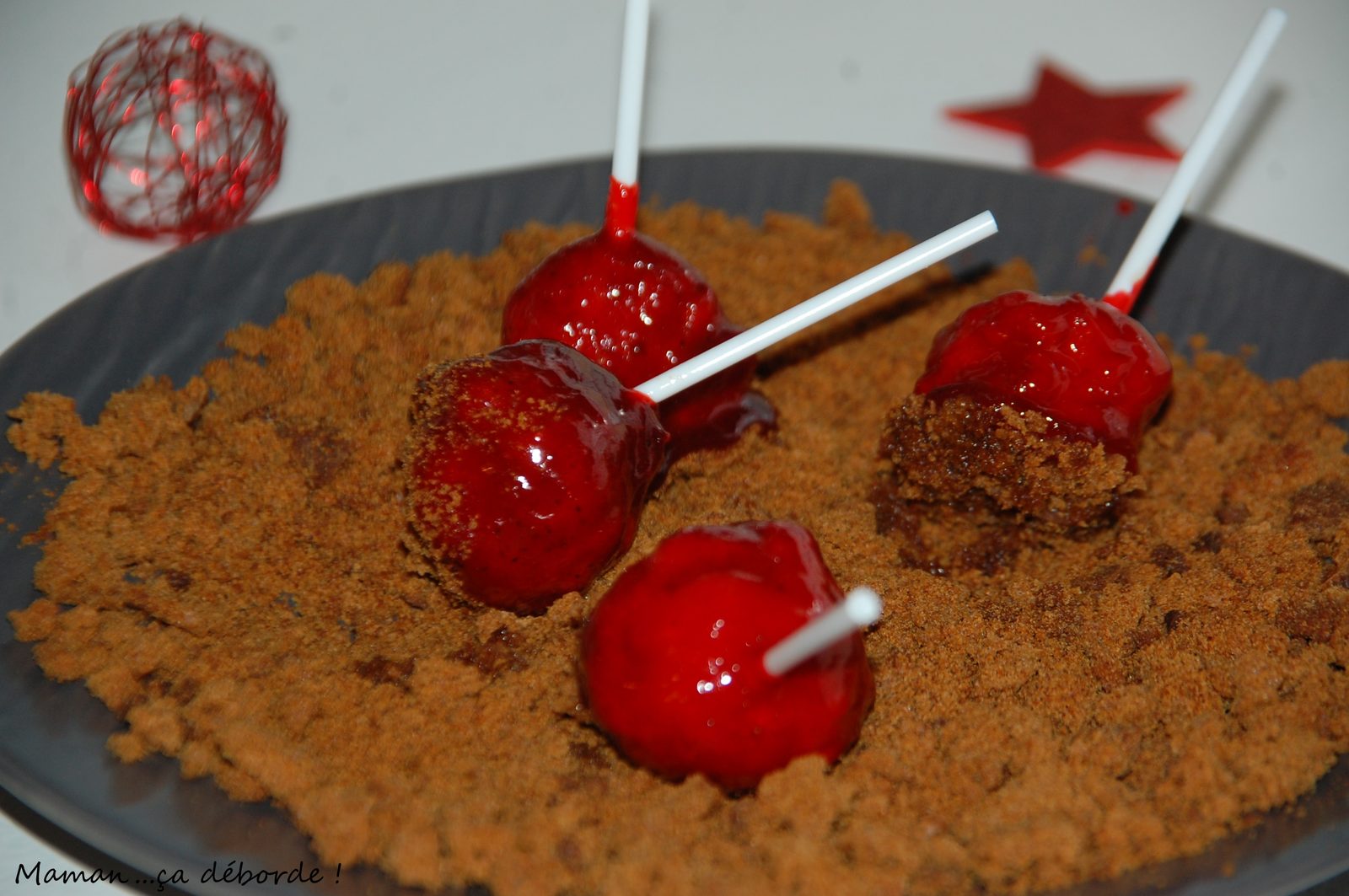 Sucettes de foie gras façon pomme d'amour