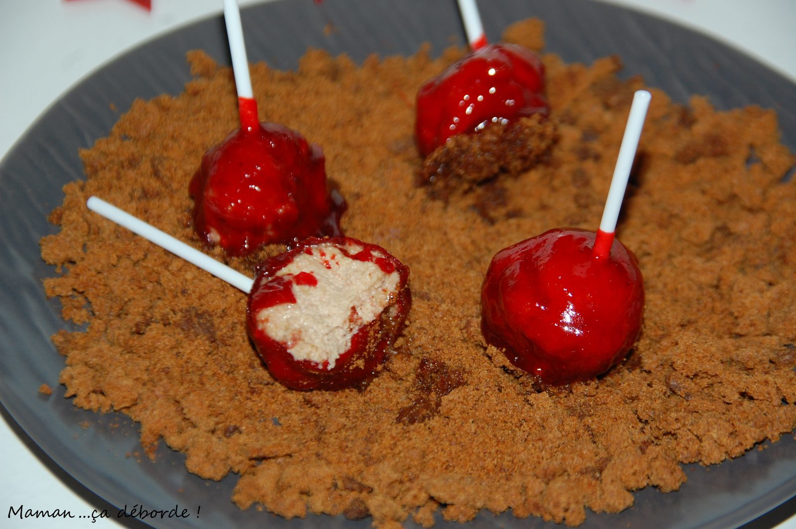 Sucettes de fie gras façon pomme d'amour