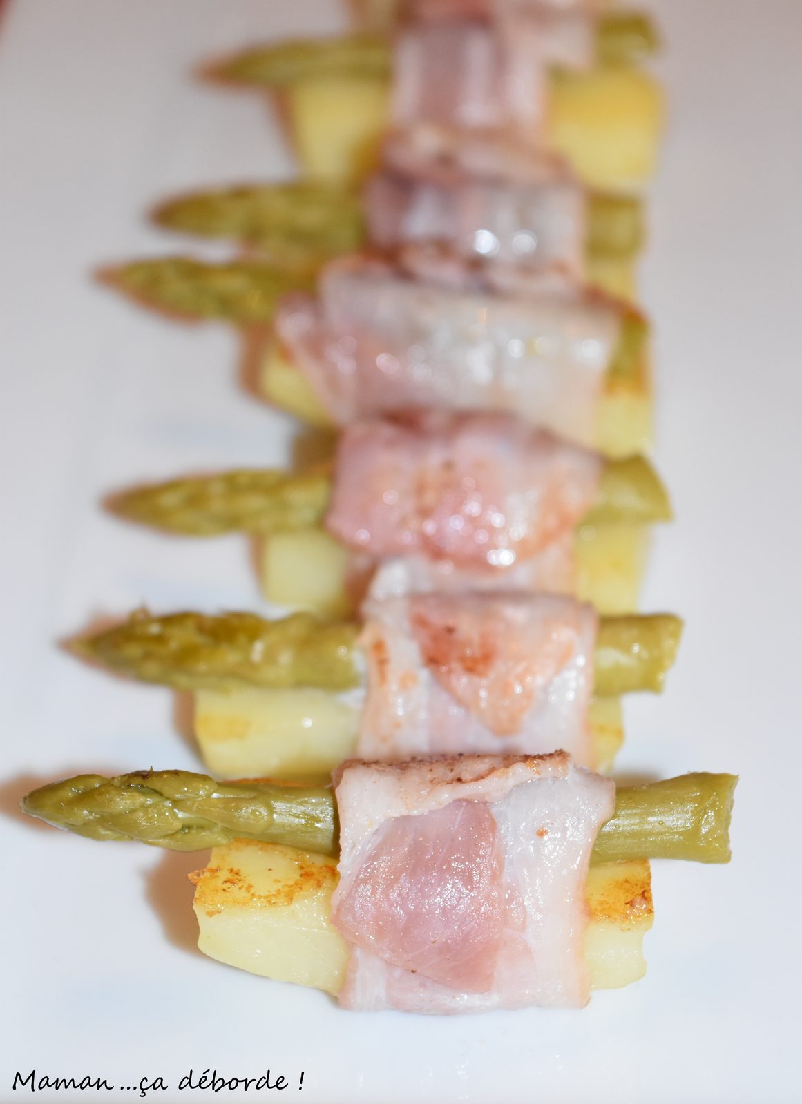 Pomme de terre en sushi d'asperge