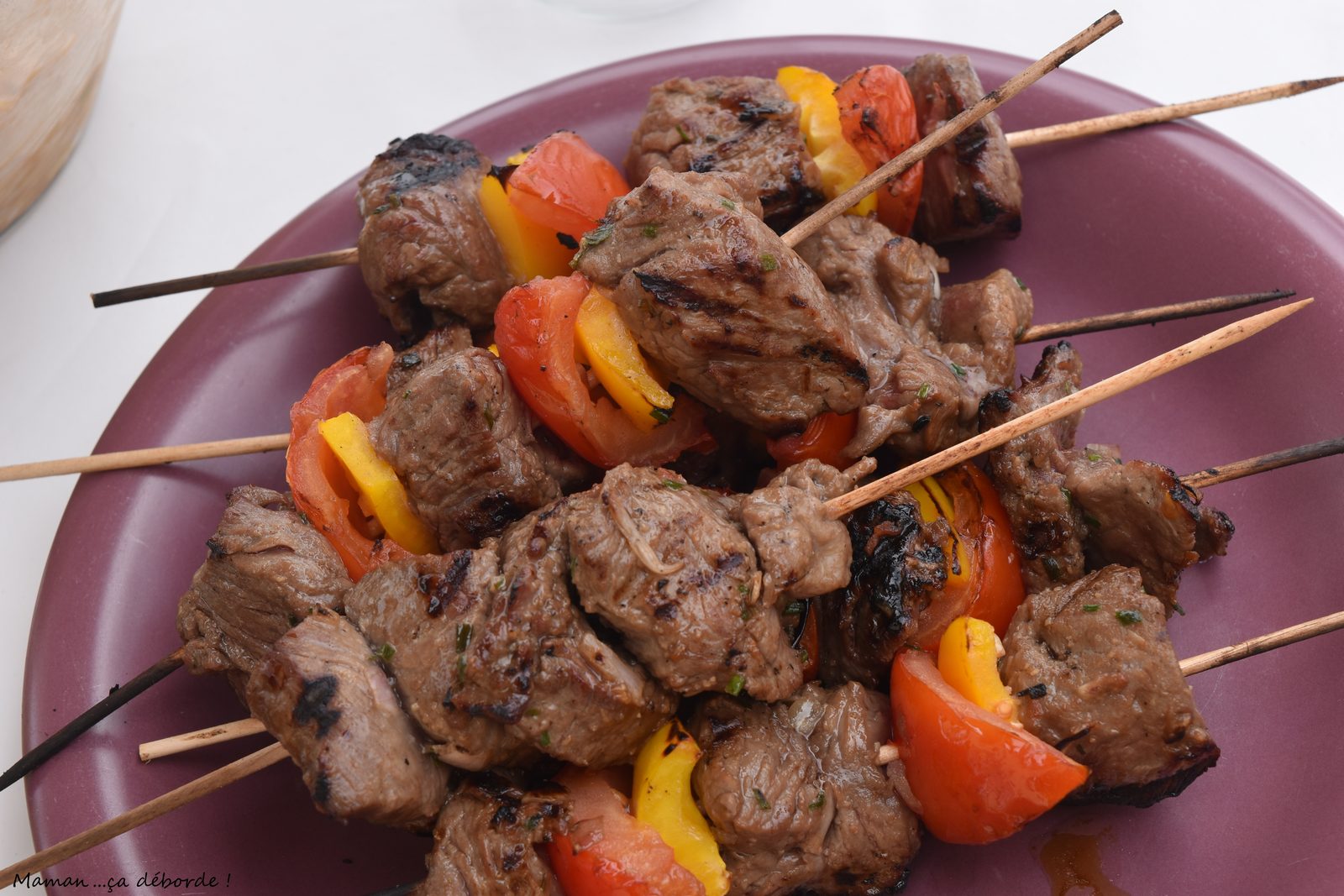 Brochettes de boeuf marinées