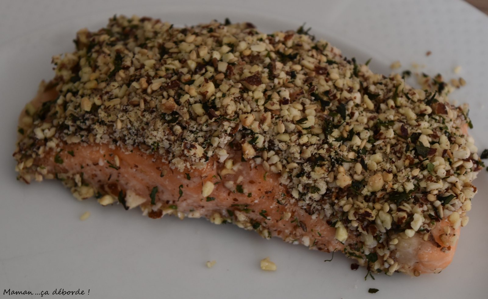Saumon en crôute de noisettes