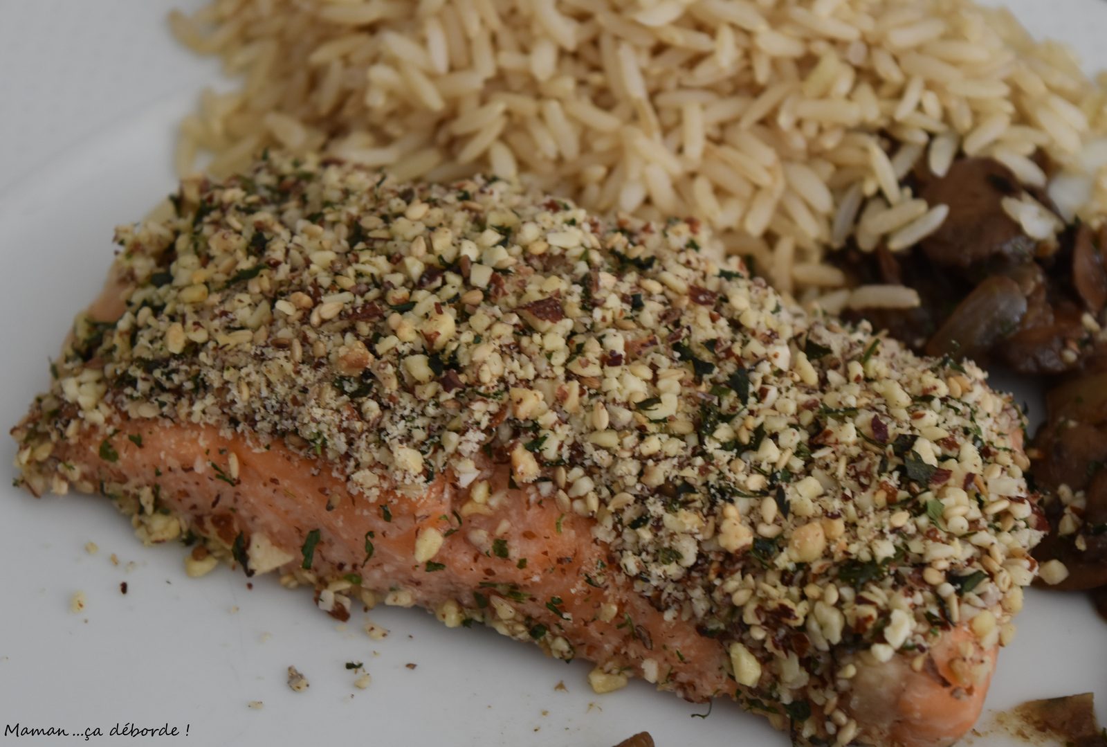 Saumon en croûte de noisettes